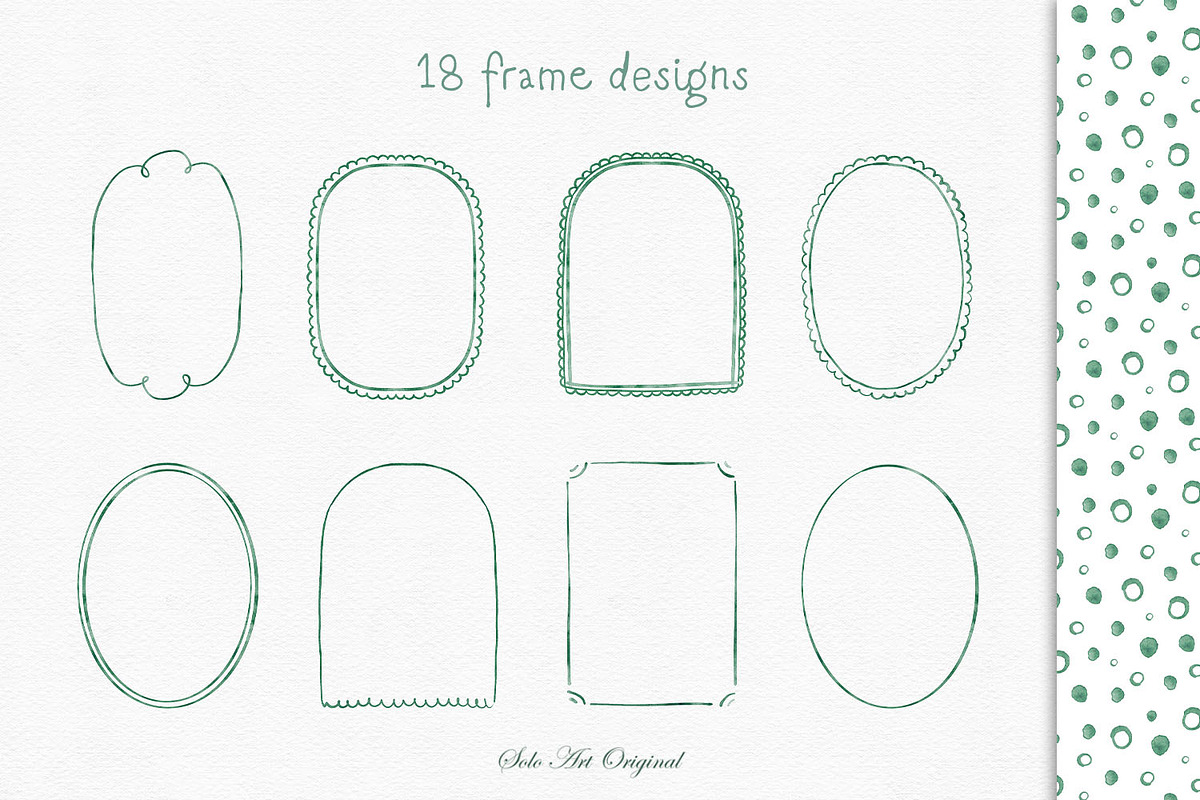 Sage Green Watercolor Bows Frames, a Background Graphic by Solo Art Original (Photo 3 of 14)