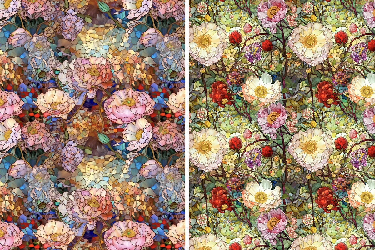 Patterns stained glass flowers, a Pattern Graphic by Bubert Art (Photo 7 of 7)