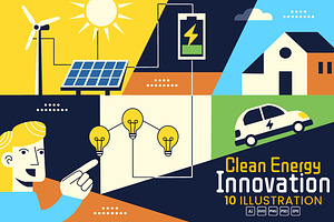 10 Clean Energy Innovation, a Technology Illustration by denayunebgt