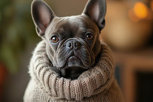 Portrait of a dog in a sweater, its, an Animal Photo by Pixeness Studio