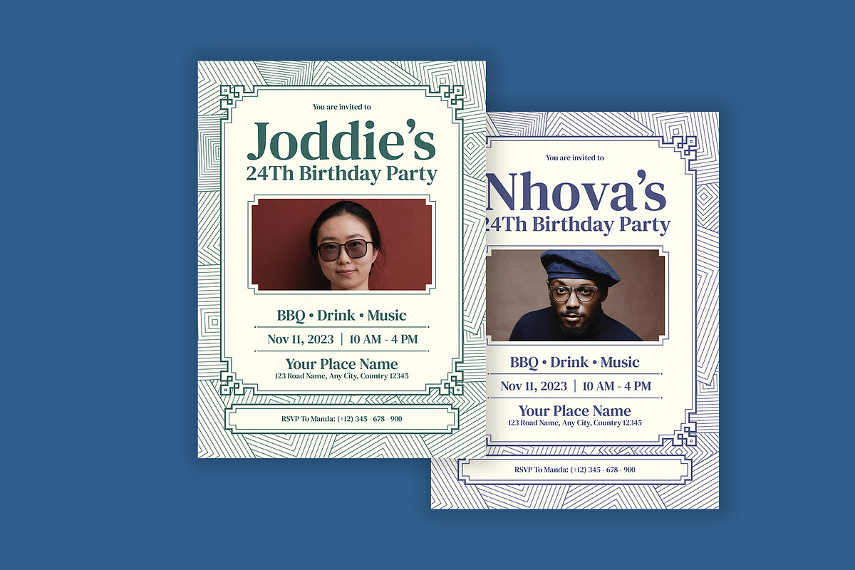 Classic Frame Birthday Invitation, a Card Template by Neermana (Photo 2 of 4)