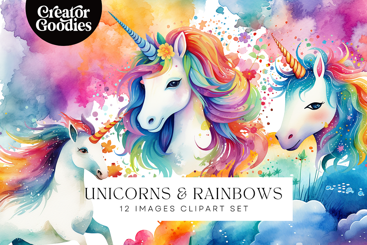 Unicorns and Rainbows Illustration, an Animal Illustration by Creator Goodies (Photo 1 of 4)