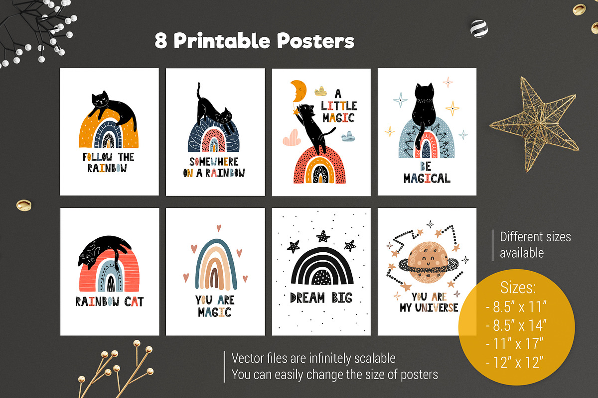 Cats and Rainbows Graphic Pack, an Animal Illustration by Gulnara Sabirova (Photo 2 of 17)