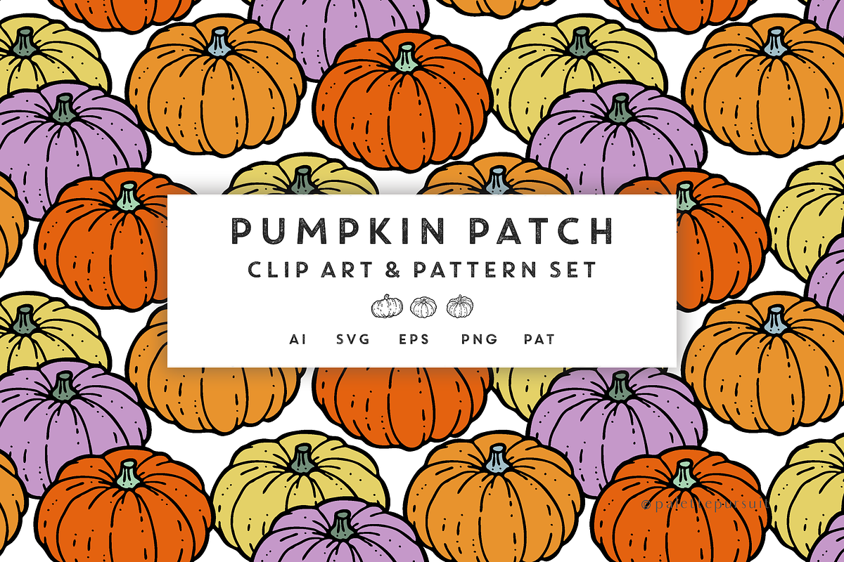 Pumpkin Patch vector pattern set, a Pattern Graphic by Palette Pursuit (Photo 1 of 11)