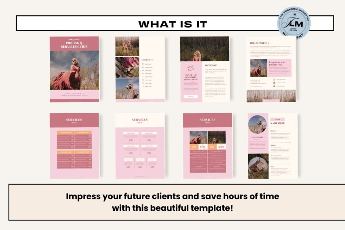 Pricing Guide - Pink Boho, a Templates & Theme by Freedom Business Shop (Photo 3 of 11)