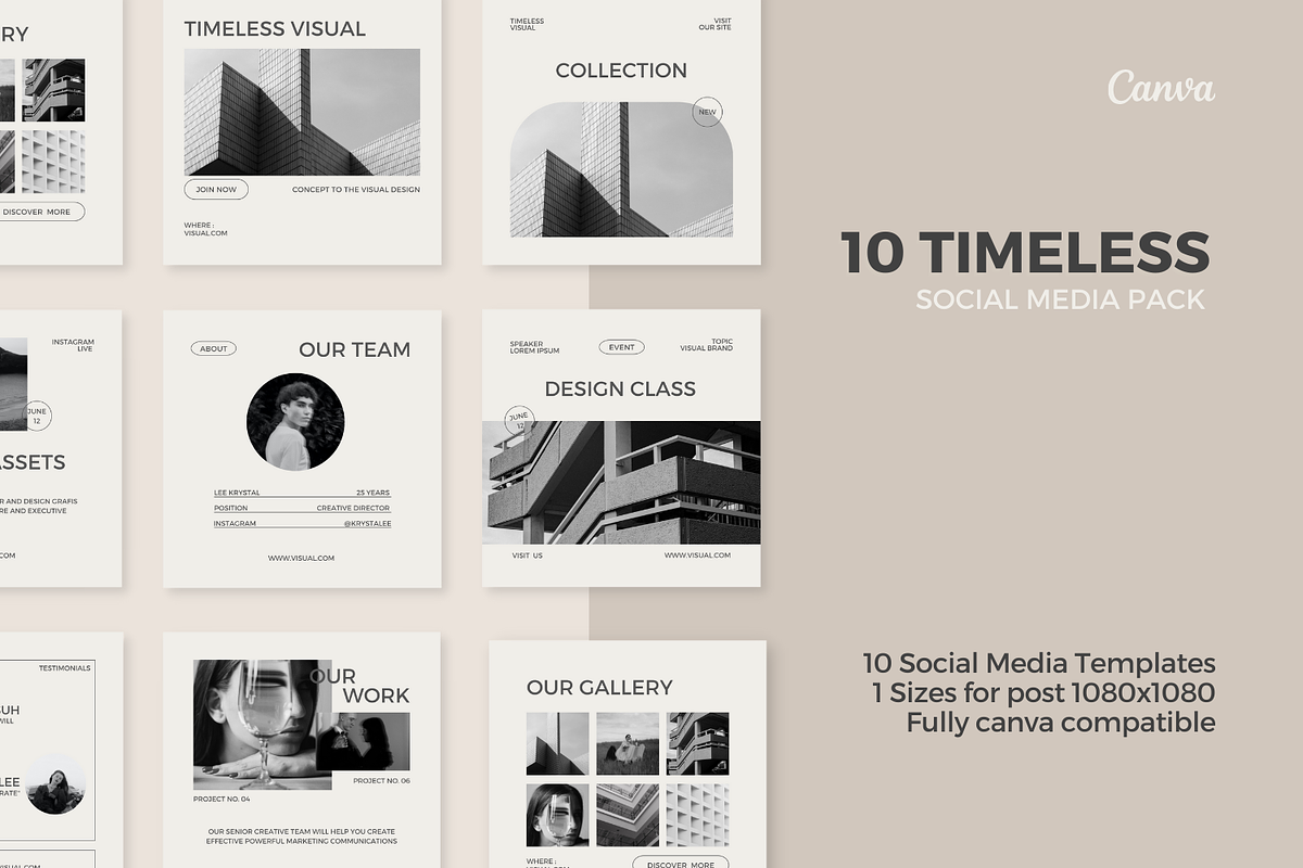 Black Minimalist Canva Template, a Social Media Template by Moodwave Studio (Photo 8 of 9)