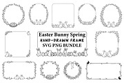 Easter Floral Line Art Frame SVG Set, a Decorative Illustration by Unique Design Team (Thumbnail 1 of 3)