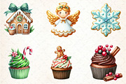 Christmas Cookies and Cupcakes Clipa, an Illustration by DreamCafeArt (Thumbnail 8 of 8)