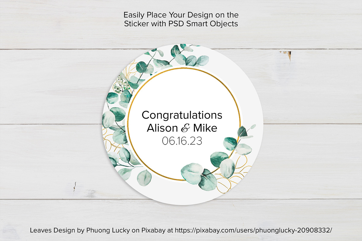Round Sticker Mockups - PSD & PNG, a Packaging Mockup by MelissaBMockups (Photo 3 of 11)