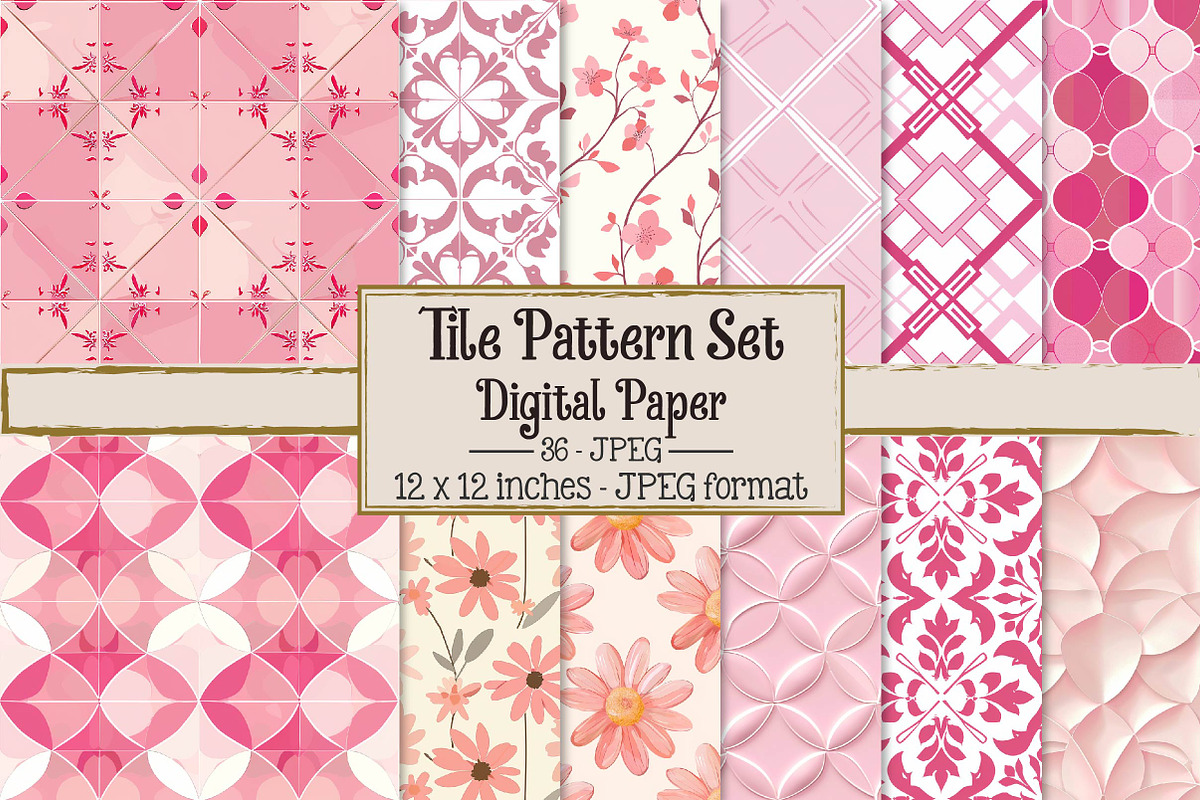 Tile Pattern Set, a Texture Illustration by DreamPrint404 (Photo 1 of 7)