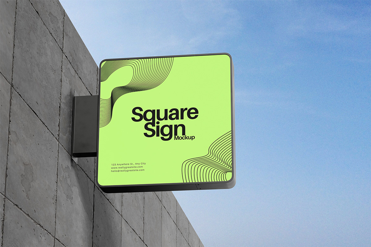 Square Billboard Mockup, an Advertising Mockup by xavier_studio (Photo 3 of 5)