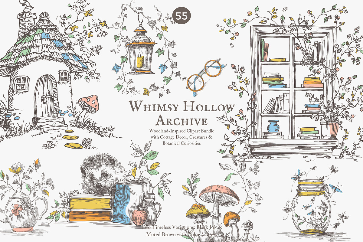vintage illustration cottagecore set, a Decorative Illustration by Patishop Art (Photo 2 of 10)