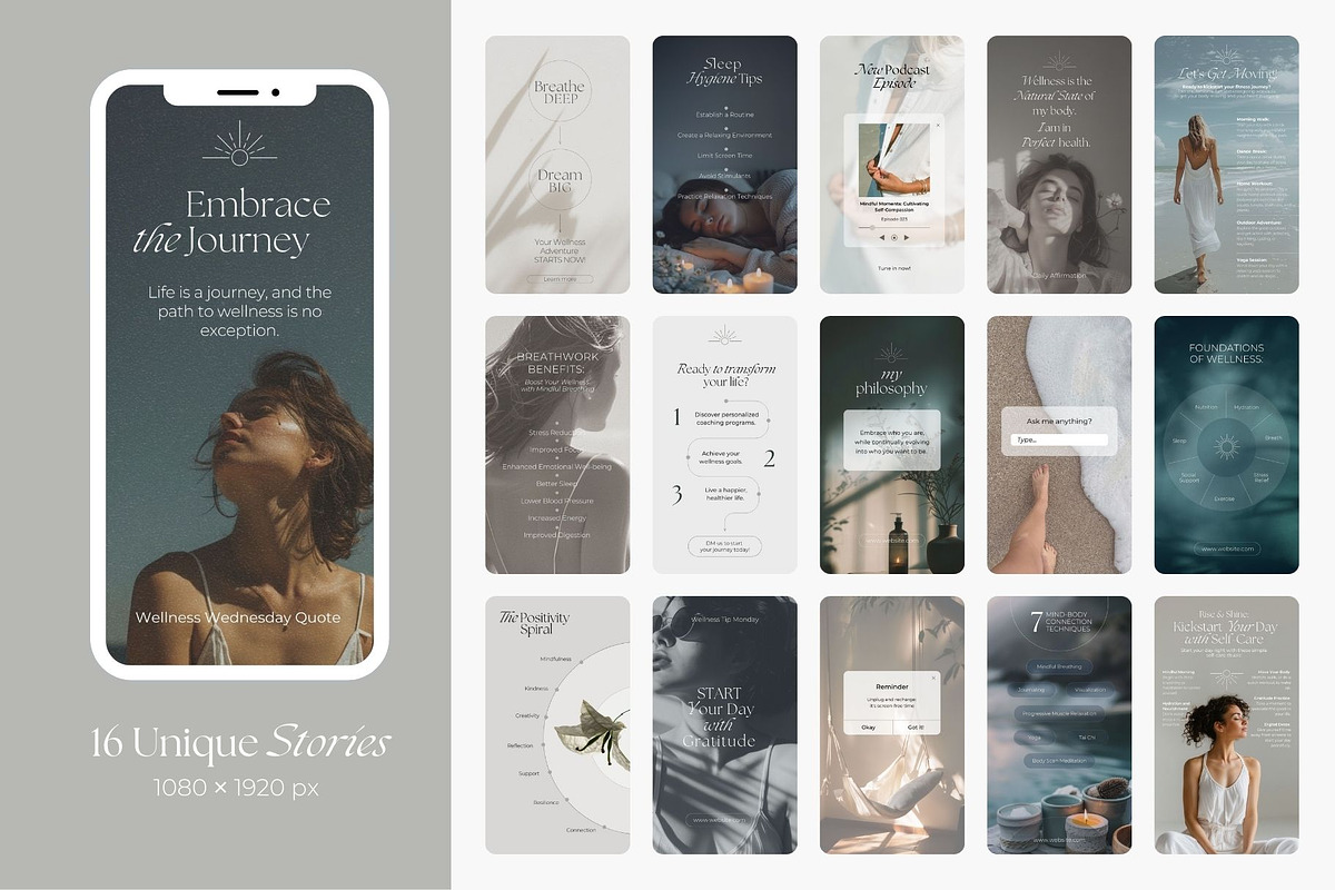 Wellness Instagram Pack, a Social Media Template by R-studio (Photo 6 of 10)