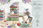 Books&More Watercolor Illustrations, an Education Illustration by beehouse studio (Thumbnail 1 of 5)