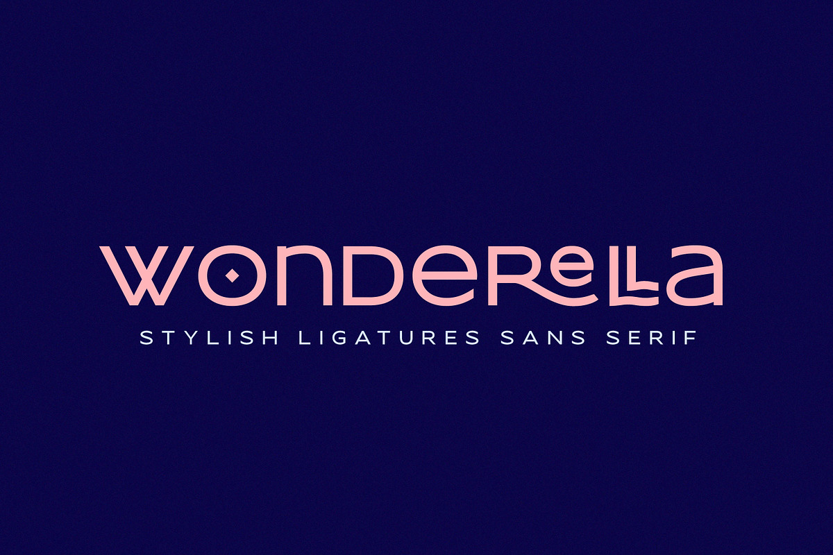 Wonderella - Stylish Ligatures Sans, a Sans Serif Font by Almarkhatype (Photo 1 of 7)