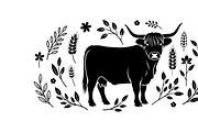 Rustic Highland cow wall art design, an Illustration by Amazin_art (Thumbnail 5 of 40)