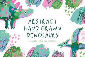 Abstract Hand Drawn Dinosaurs