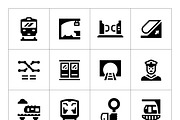 Set icons of subway, a Solid Icon by motorama (Thumbnail 1 of 2)