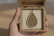 Floral Teardrop Laser Cut Earring, an Object Graphic by Amazin_art (Thumbnail 6 of 6)