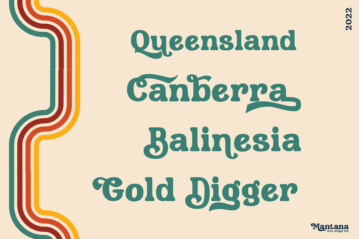 Mantana - Retro Vintage DIsplay font, a Serif Font by Anomali Creatype (Photo 3 of 10)