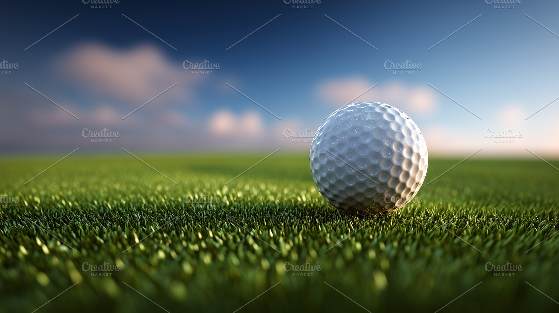 White golf ball on vibrant grass, a Sports & Recreation Photo by MistyDay