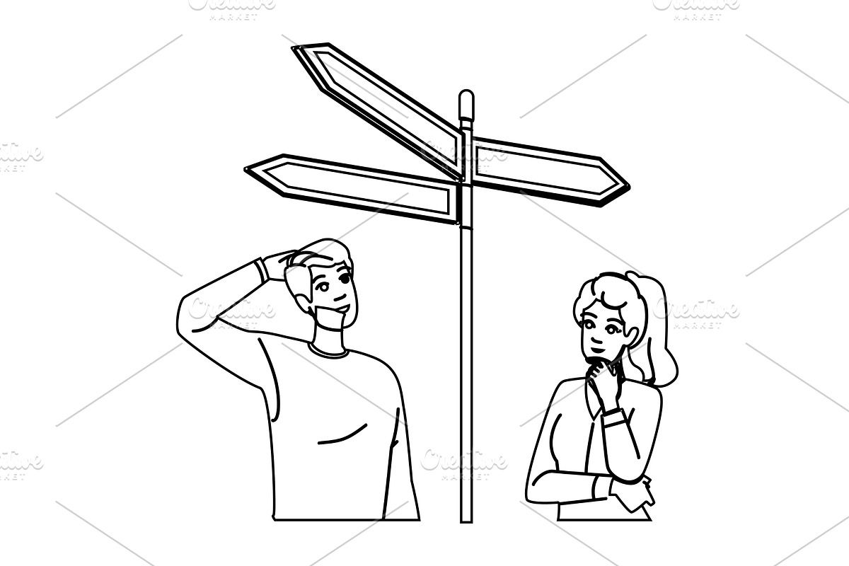 success decision making vector, a Person Illustration by pikepicture