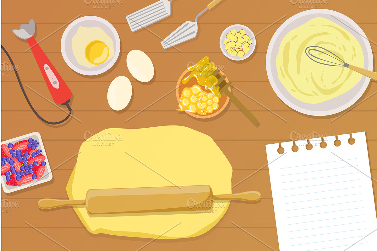 Bakery Background with Cooking, a Food Illustration by TopVectors