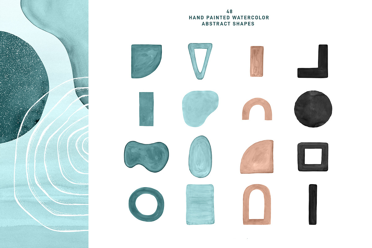 Abstract Shapes - Watercolor, an Object Graphic by Paulina Sara Design (Photo 2 of 18)