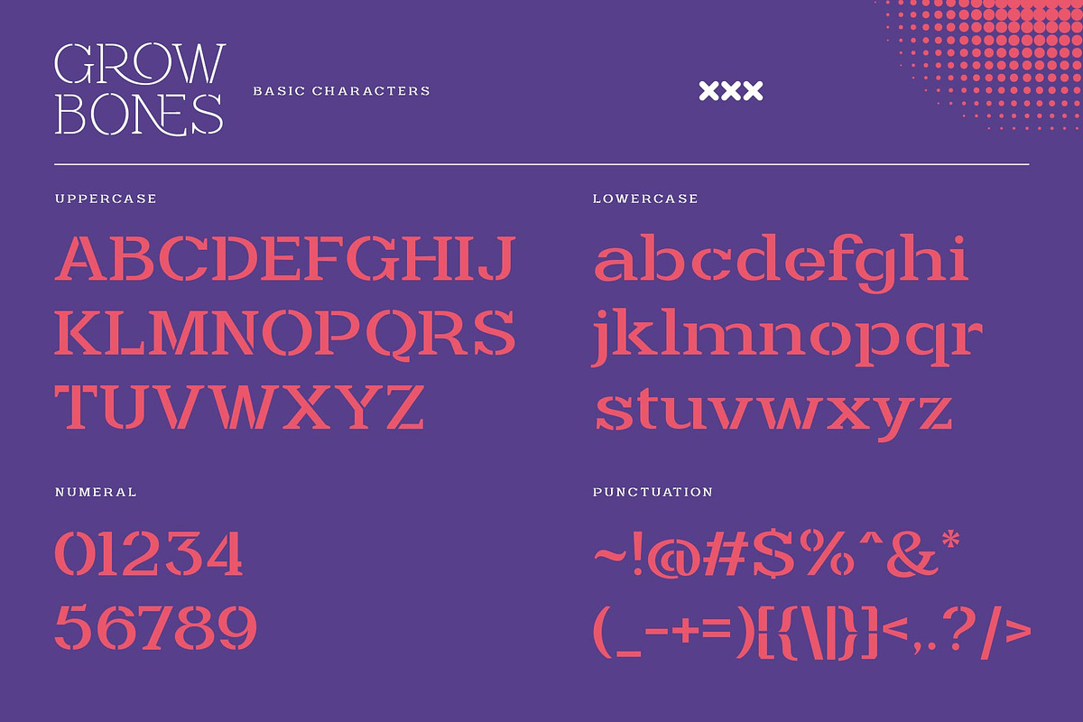 Grow Bones Family Stencil Font, a Serif Font by alit design (Photo 2 of 16)