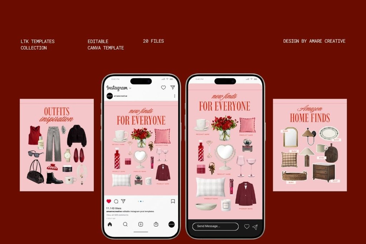 Valentine LTK Instagram Bundle, a Social Media Template by Amaré Creative (Photo 1 of 9)