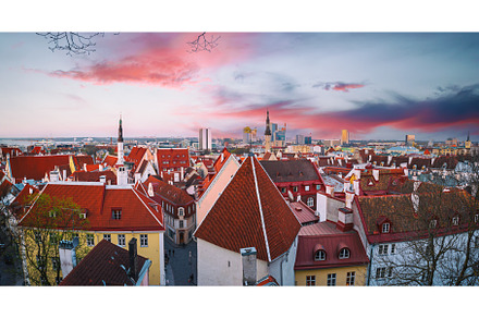 Tallinn view at sunset
