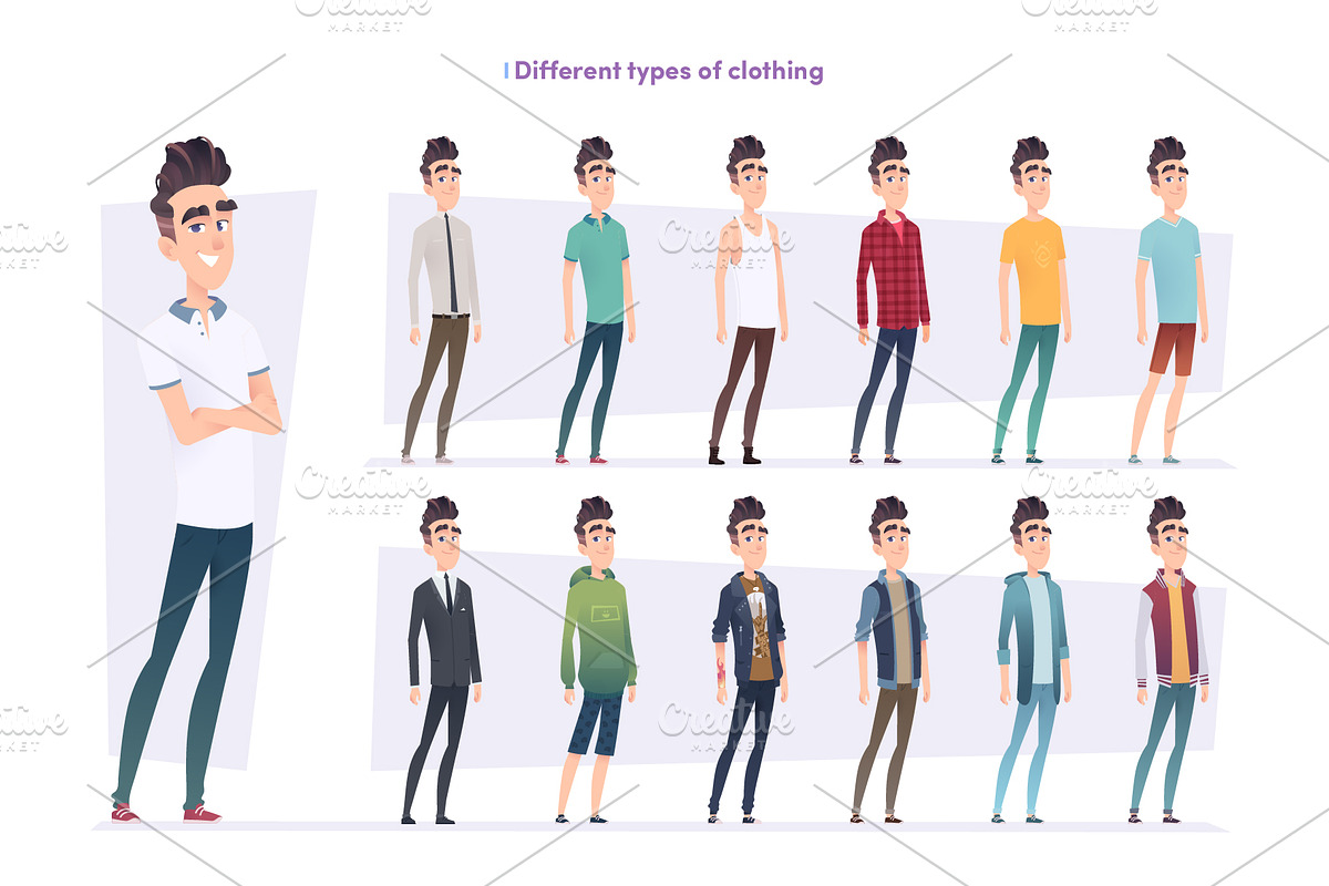 %SALE% -Cheerful Guy Creation Kit, an Object Graphic by VectorVision (Photo 4 of 9)