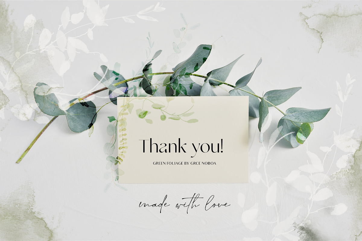GREEN FOLIAGE - greenery & gold set, a Decorative Illustration by Grace Noboa Illustrations (Photo 10 of 10)