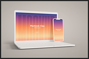 Macbook and iPhone Clay Mockup, a Mac Mockup by Muhazdinata (Thumbnail 3 of 8)