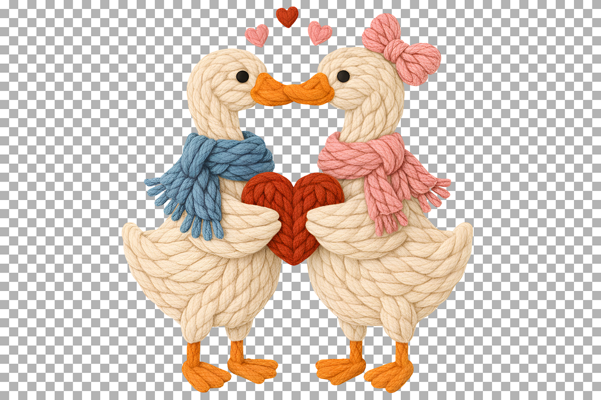 Faux Yarn Valentine Silly Goose PNG, an Animal Illustration by SugarCloudStudioArt (Photo 4 of 4)