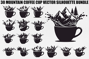 Mountain Coffee Cup Design Bundle