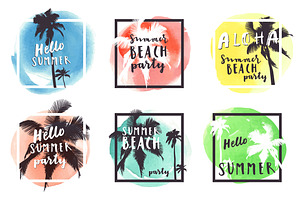 Summertime watercolor backgrounds