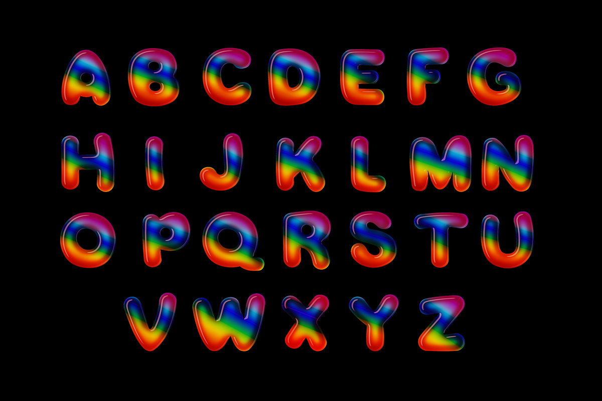 Bubbles Rainbow Color font, a Handwritten Font by Fox7 By Rattana (Photo 2 of 8)
