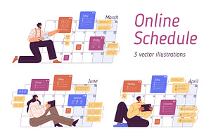 People plan schedule in calendar set, a Person Illustration by Good Studio