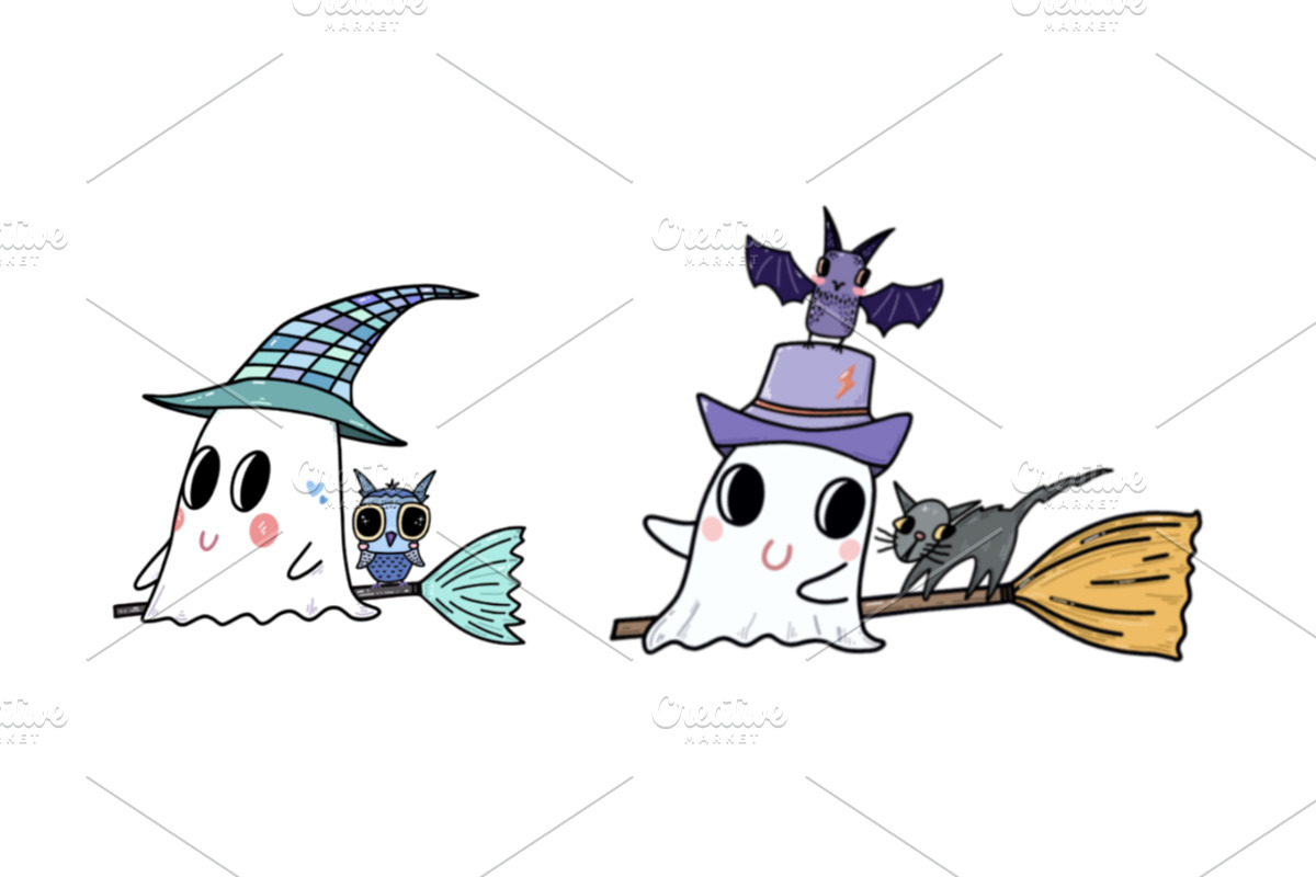 Retro Groovy Baby Ghost, a Seasonal Illustration by Sense Library (Photo 4 of 9)