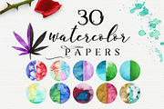 Watercolor Marijuana Pack:47elements, an Illustration by Jeanina Vlad (Thumbnail 3 of 5)