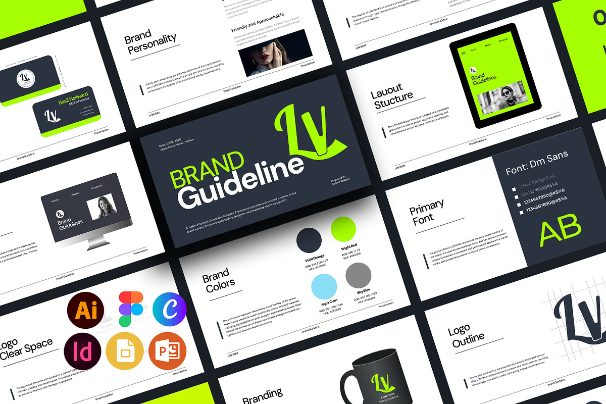 Lorvinm | Brand Guidelines Template, a Presentation Template by Artisan Vibes (Photo 1 of 8)
