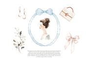 modern watercolor women portraits, a Decorative Illustration by Patishop Art (Thumbnail 4 of 9)