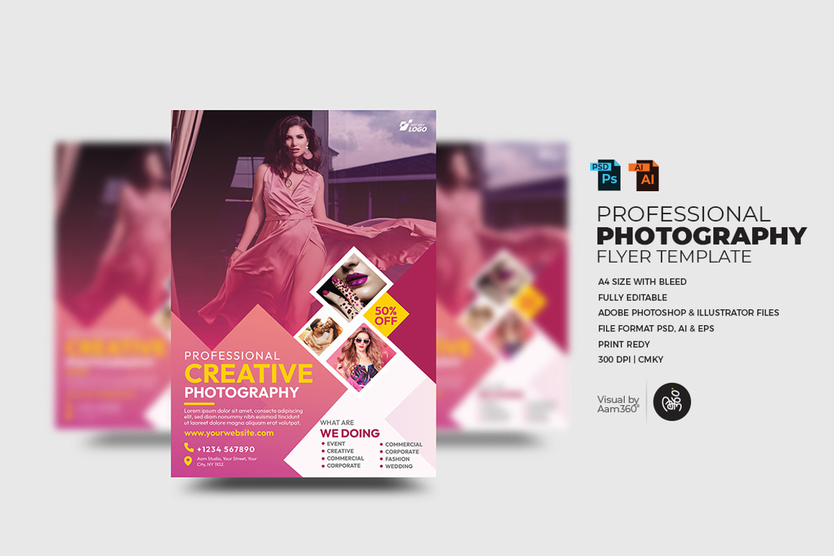Photography Flyer Template, a Flyer Template by Aam360 (Photo 1 of 3)
