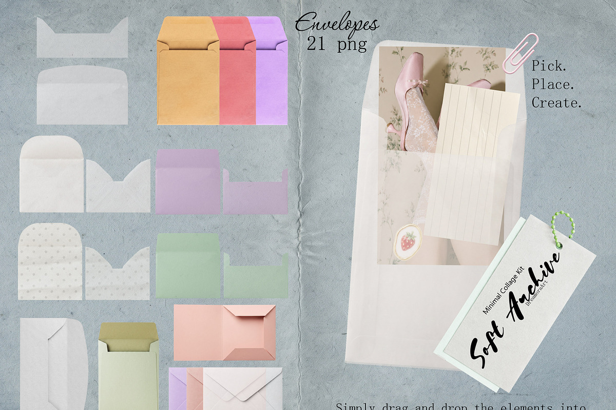 Soft Archive Scrapbook Collage Kit, an Object Graphic by DreamoraArt (Photo 10 of 13)