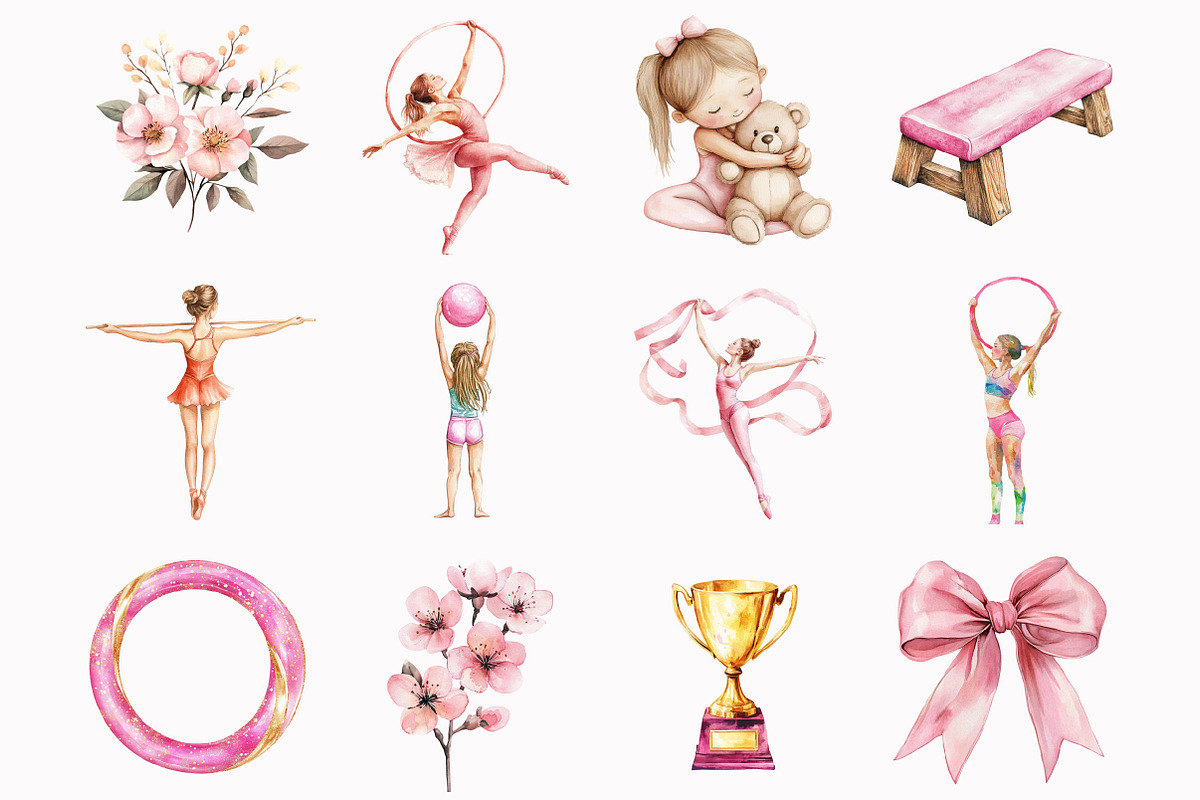 Gymnastics Clipart, an Illustration by Design Market (Photo 2 of 5)