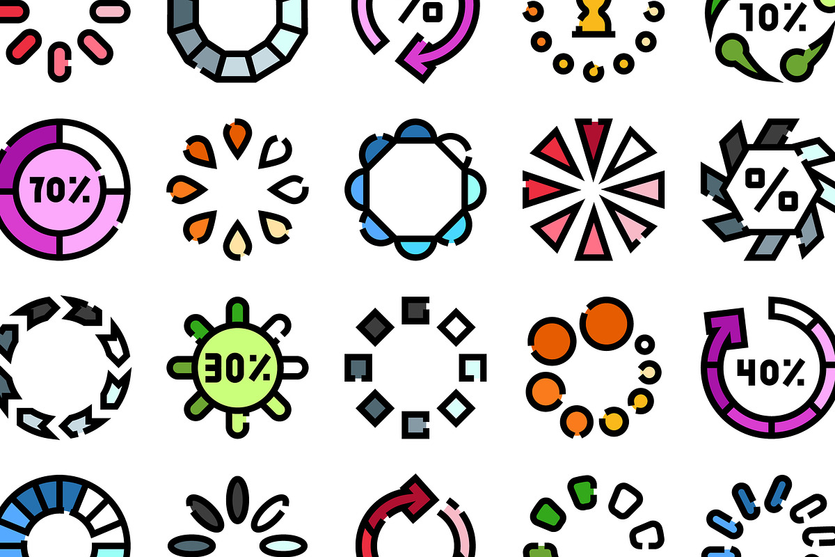 Set of loading icons and progress, an Object Graphic by pikepicture (Photo 3 of 3)