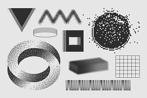 120 Vector Dither Textured Clip Arts