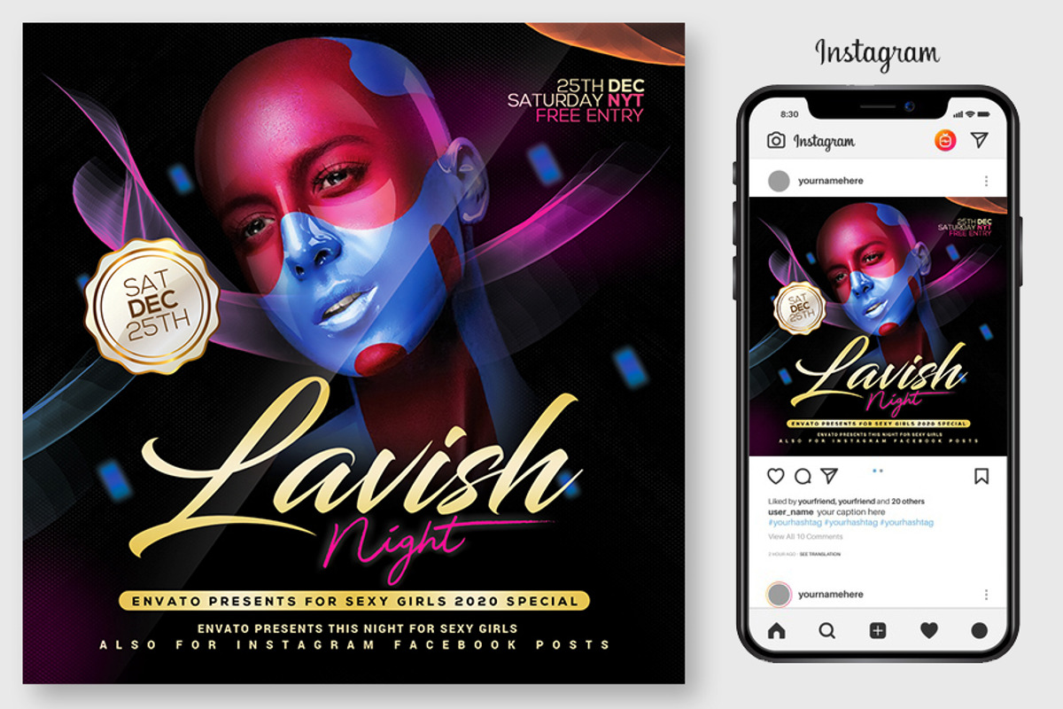 100 Night Club Party Flyers Bundle, a Flyer Template by graphicforest (Photo 67 of 72)