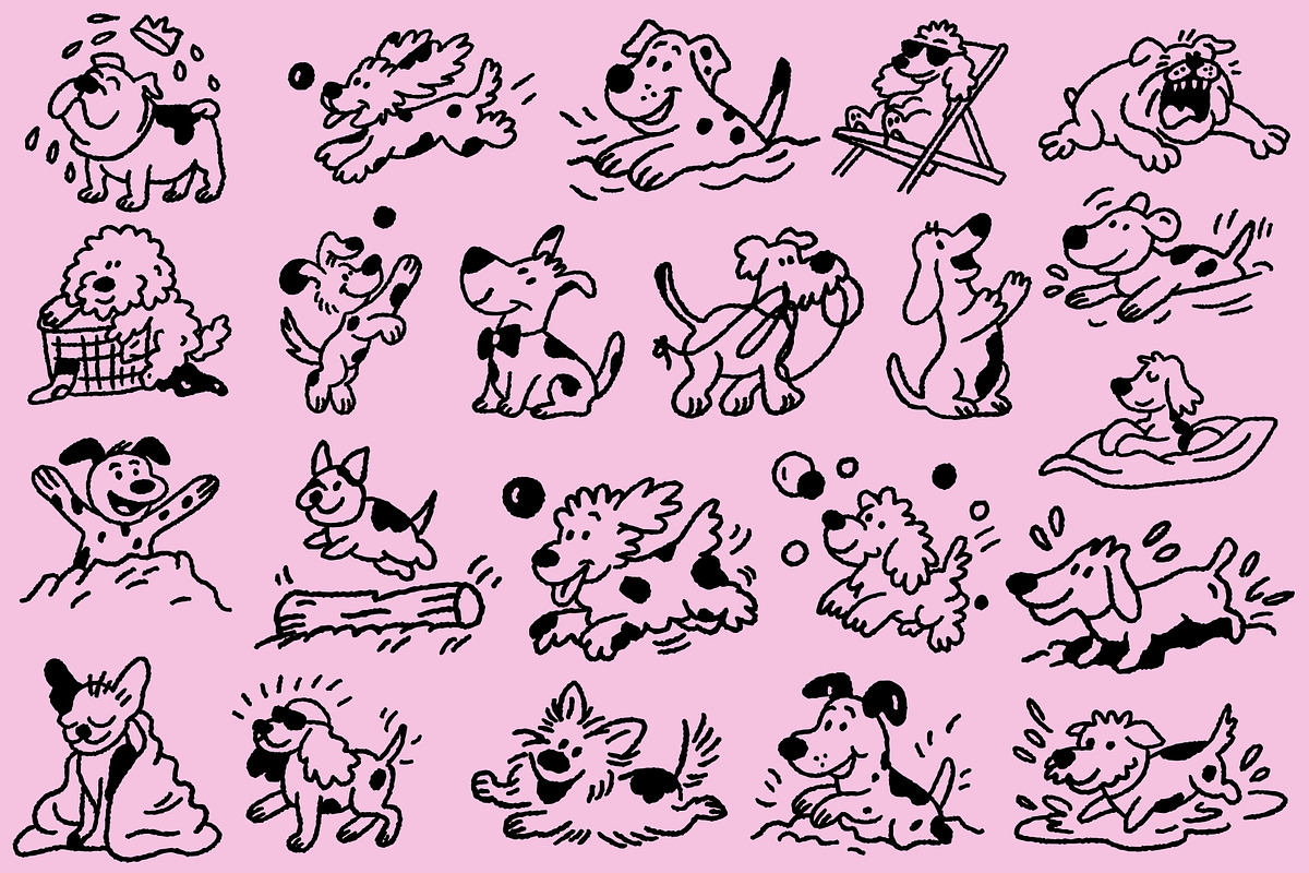 Dog Days: 100 Textured Pups Pack, an Animal Illustration by Veyla (Photo 4 of 14)